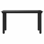 Mesa de comedor de jardín acero y vidrio negra 140x70x74 cm