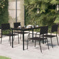 Mesa de comedor de jardín acero y vidrio negra 140x70x74 cm