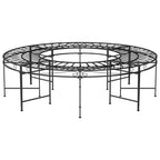 Banco de jardín redondo de acero negro 160 cm