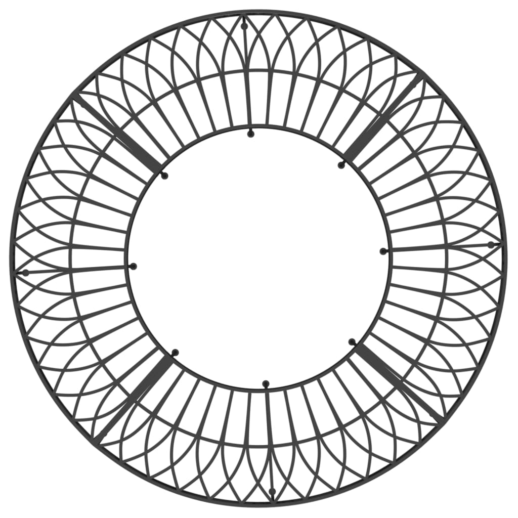 Banco de jardín redondo de acero negro 160 cm