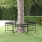 Black steel round garden bench 160 cm