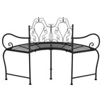 Black Steel Garden Bench 150 cm