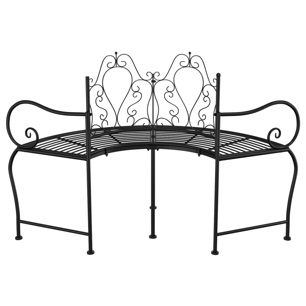 Banco de jardín de acero negro 150 cm