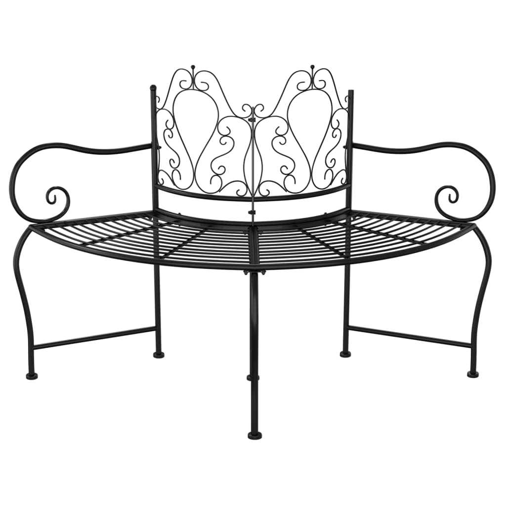 Black Steel Garden Bench 150 cm
