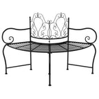 Black Steel Garden Bench 150 cm