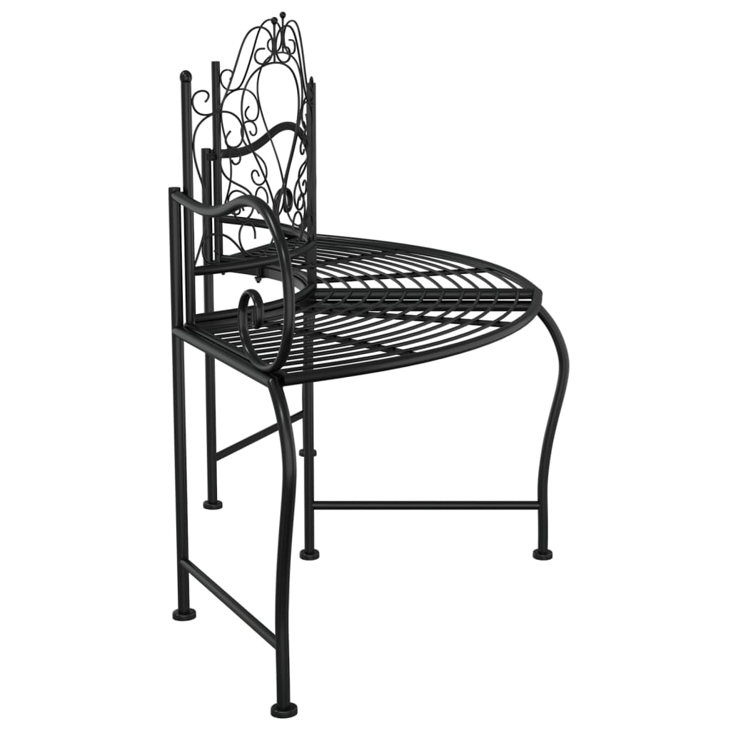 Black Steel Garden Bench 150 cm