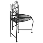 Black Steel Garden Bench 150 cm