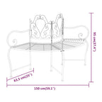 Black Steel Garden Bench 150 cm