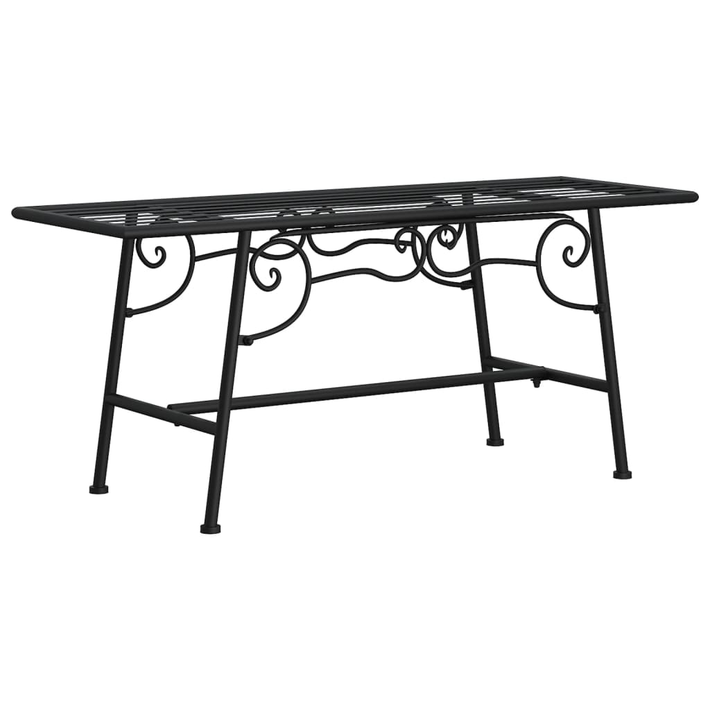 Banco de jardín de acero negro 110 cm