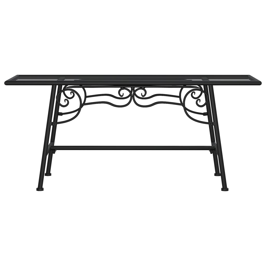 Banco de jardín de acero negro 110 cm