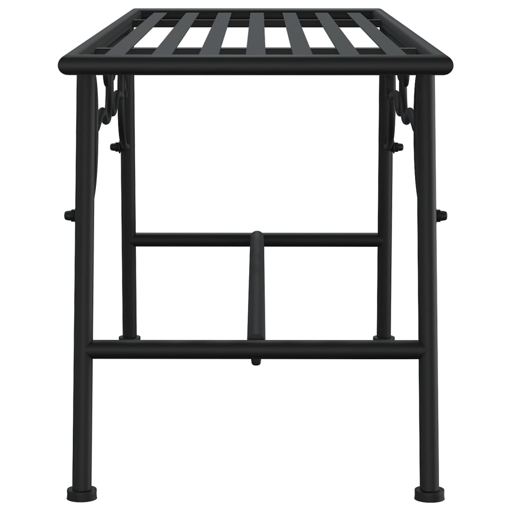 Banco de jardín de acero negro 110 cm