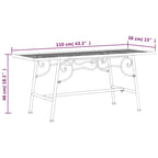 Banco de jardín de acero negro 110 cm