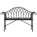 Banco de jardín de dos plazas 128 cm acero negro