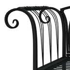 Banco de jardín de dos plazas 128 cm acero negro
