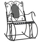 Black steel rocking bench 84 cm