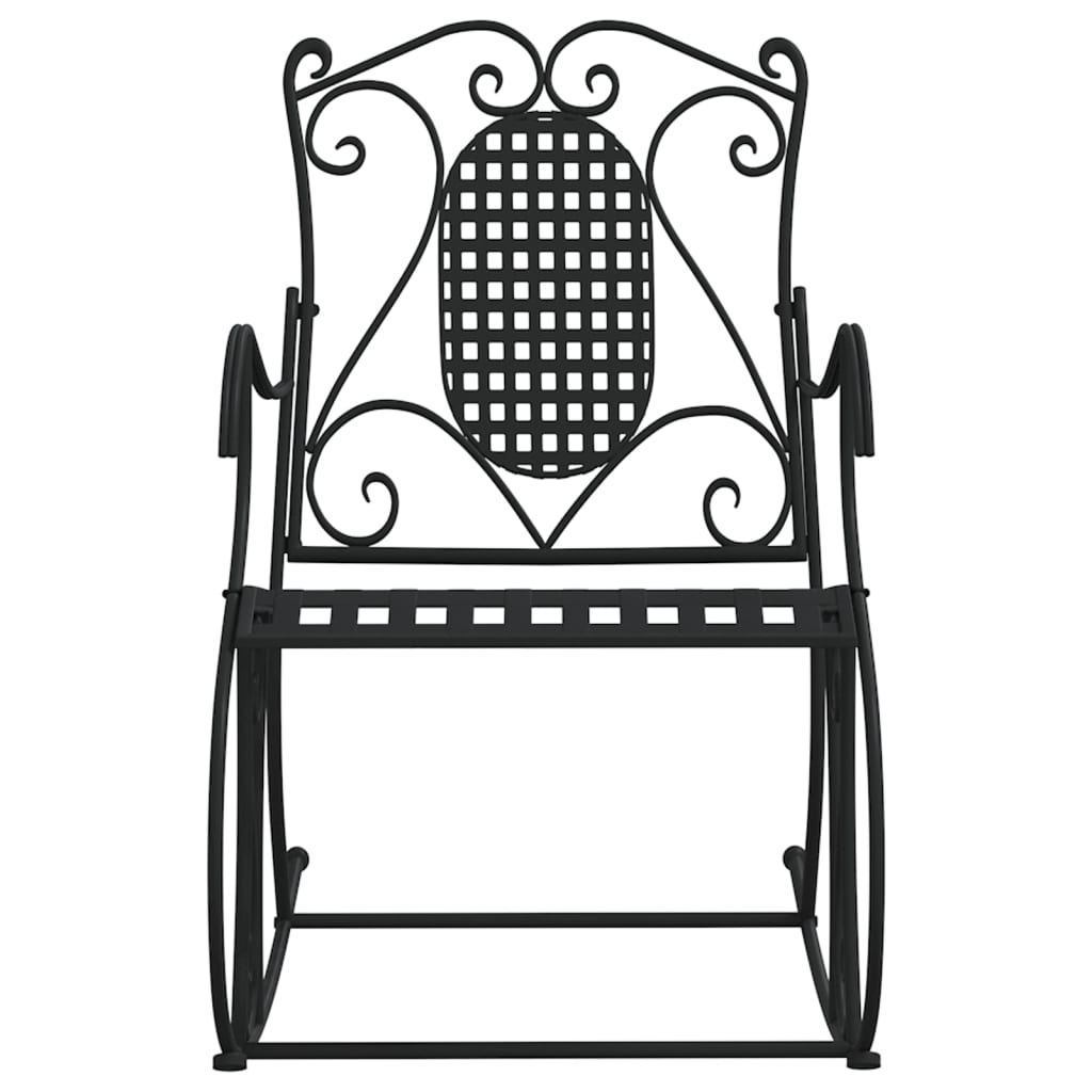 Black steel rocking bench 84 cm