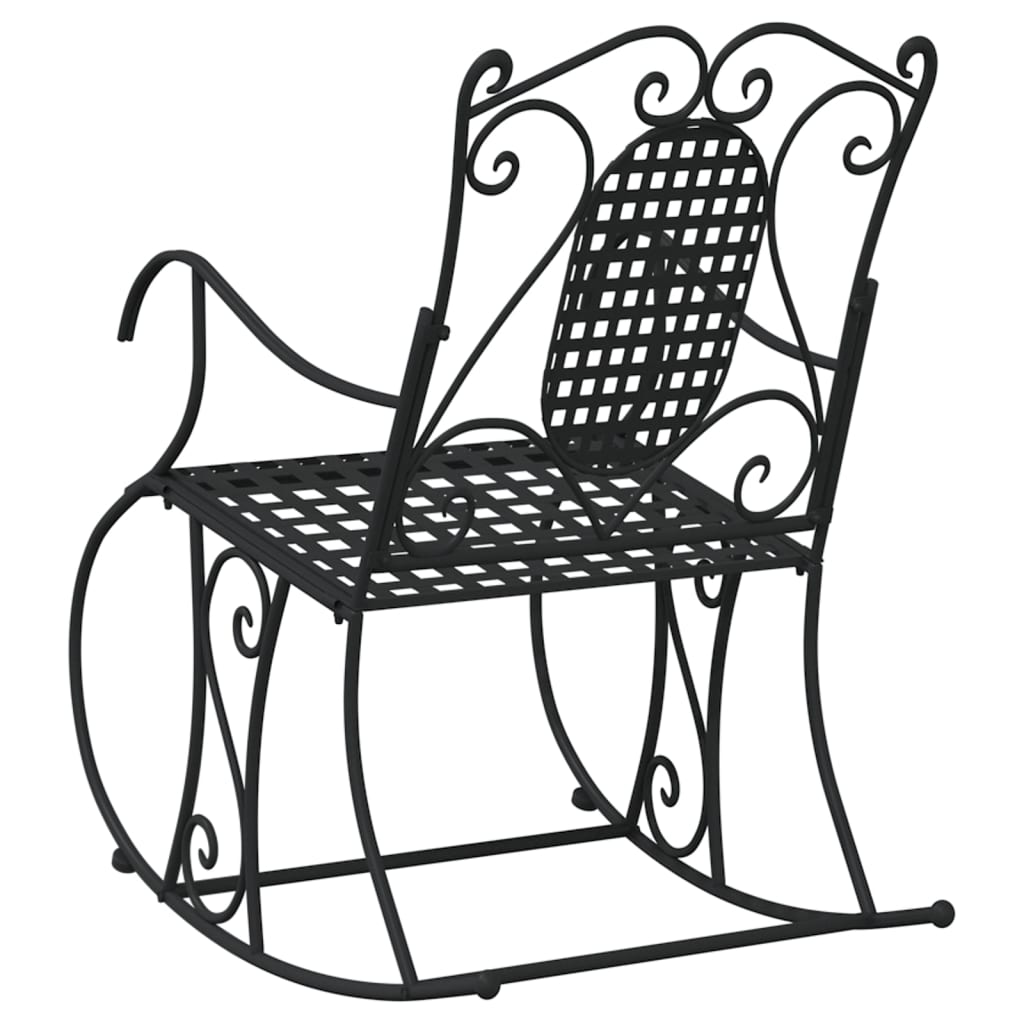 Black steel rocking bench 84 cm