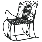Black steel rocking bench 84 cm