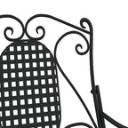 Black steel rocking bench 84 cm