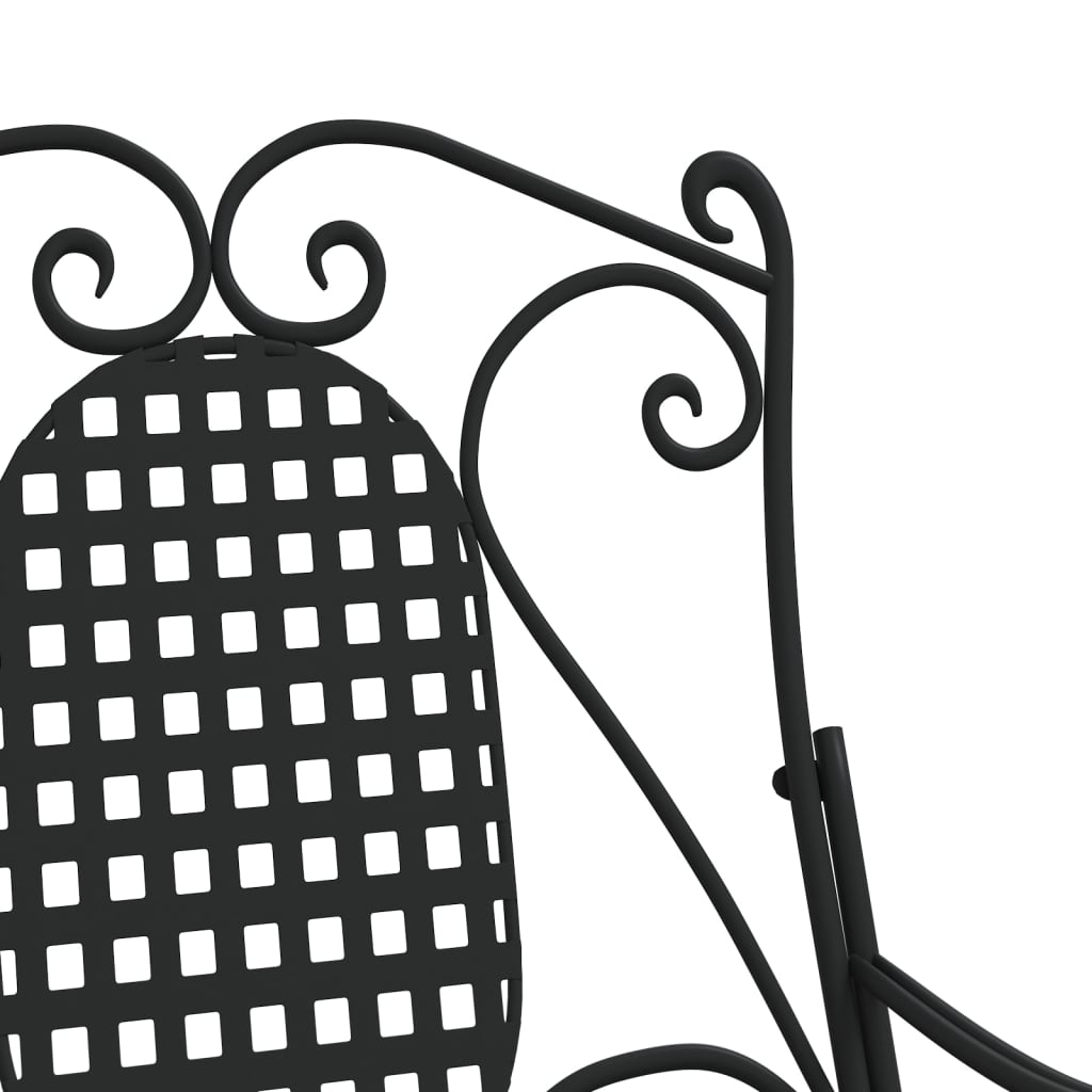 Black steel rocking bench 84 cm