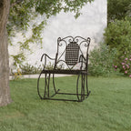 Black steel rocking bench 84 cm