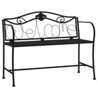 Banco de jardín de dos plazas 104 cm acero negro