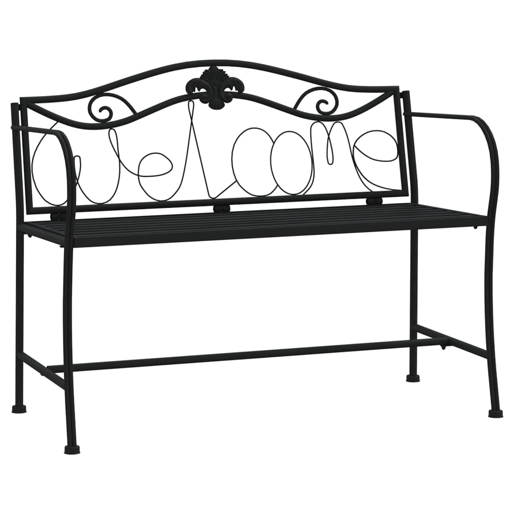 Banco de jardín de dos plazas 104 cm acero negro