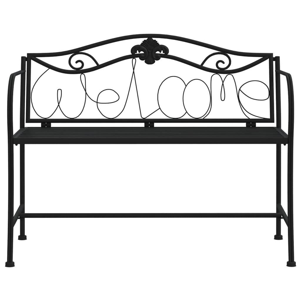 Banco de jardín de dos plazas 104 cm acero negro