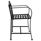 Banco de jardín de dos plazas 104 cm acero negro