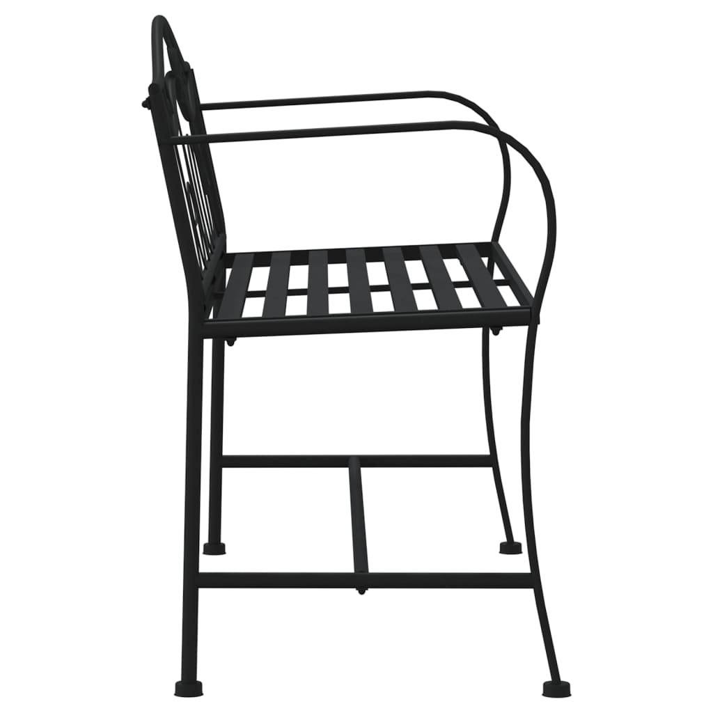 Banco de jardín de dos plazas 104 cm acero negro