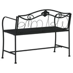 Banco de jardín de dos plazas 104 cm acero negro