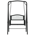 Banco mecedor de acero negro 124 cm