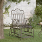 61 cm black steel rocking bench