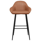 Taburetes de barra de cocina 2 uds cuero sintético marrón claro