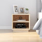 Mesita de noche de madera maciza de mango blanco 40x30x50 cm