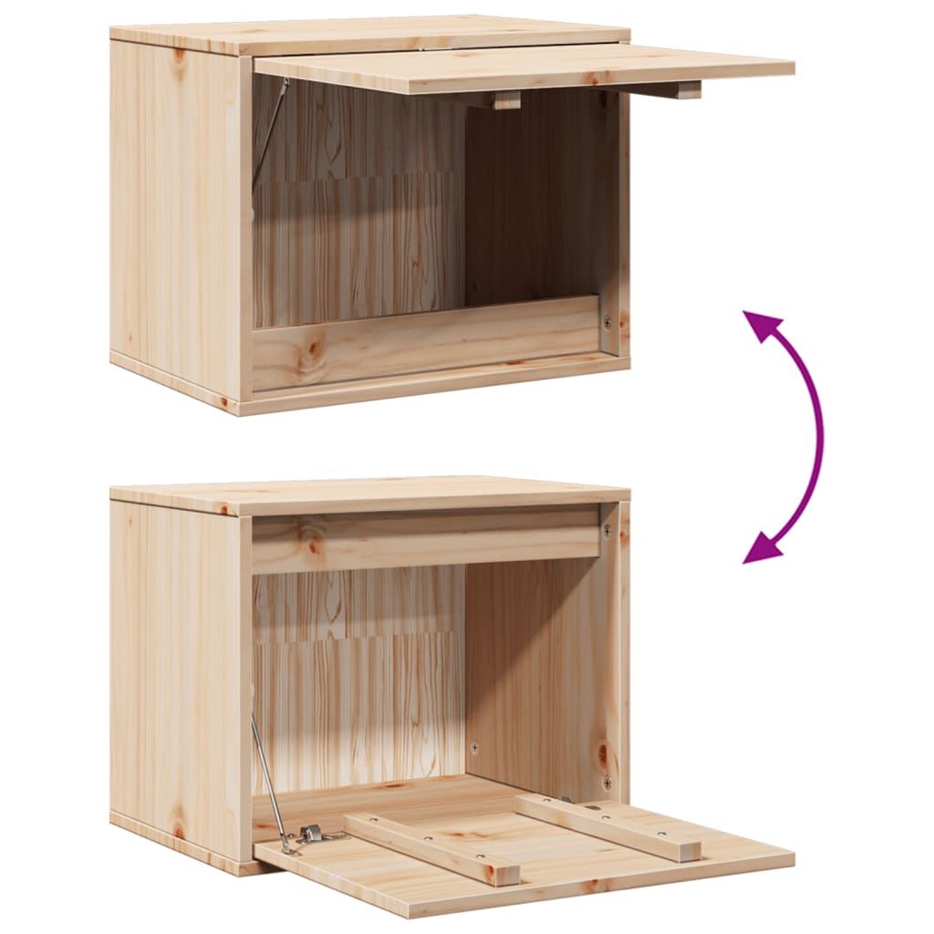 Armario de pared de madera maciza de pino 45x30x35 cm