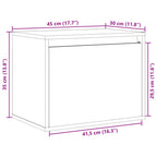 Armario de pared madera maciza de pino blanco 45x30x35 cm