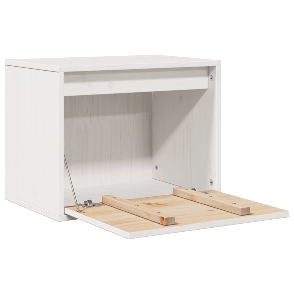 Armario de pared madera maciza de pino blanco 45x30x35 cm
