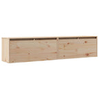 Armario de pared 2 uds madera maciza de pino 80x30x35 cm