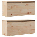 Armario de pared 2 uds madera maciza de pino 80x30x35 cm