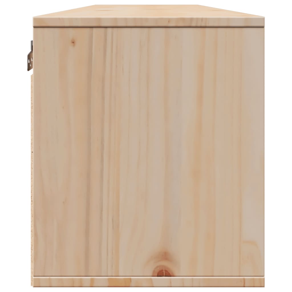 Armario de pared 2 uds madera maciza de pino 80x30x35 cm