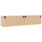Armario de pared 2 uds madera maciza de pino 80x30x35 cm