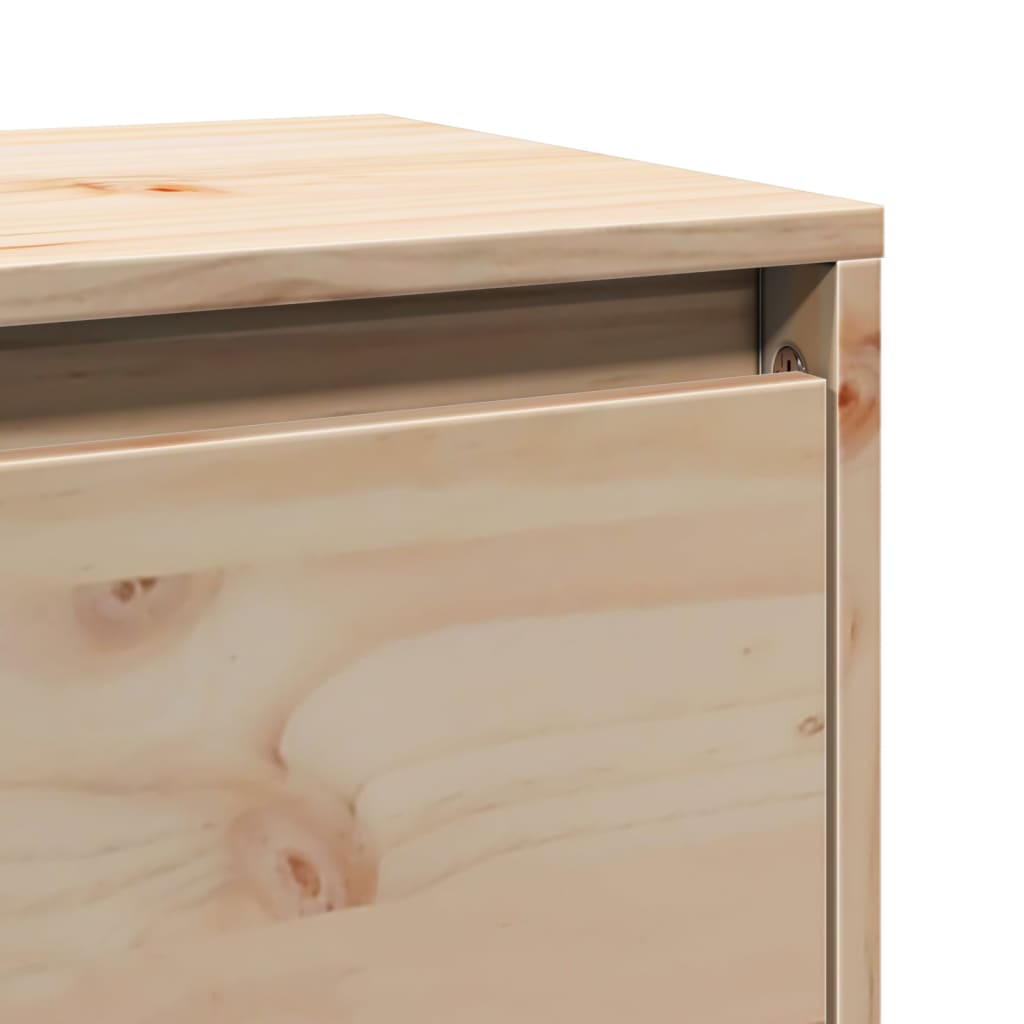Armario de pared 2 uds madera maciza de pino 80x30x35 cm