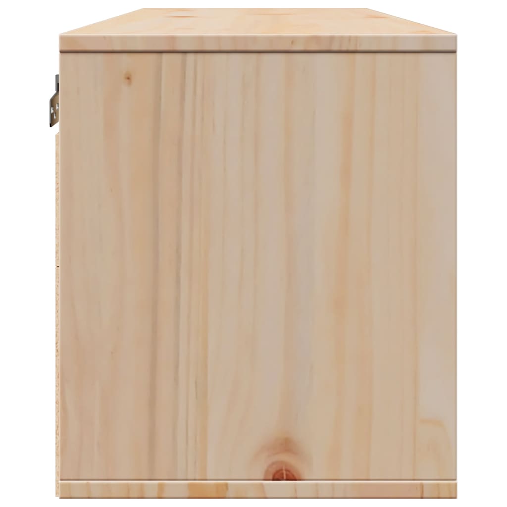 Armario de pared de madera maciza de pino 100x30x35 cm