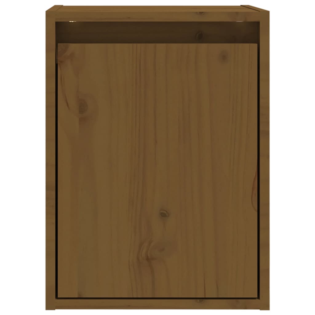 Armario de pared 2 uds madera de pino marrón miel 30x30x40 cm