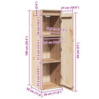 Armario de pared de madera maciza de pino 30x30x100 cm