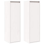 Armario de pared 2 uds madera maciza pino blanco 30x30x100 cm
