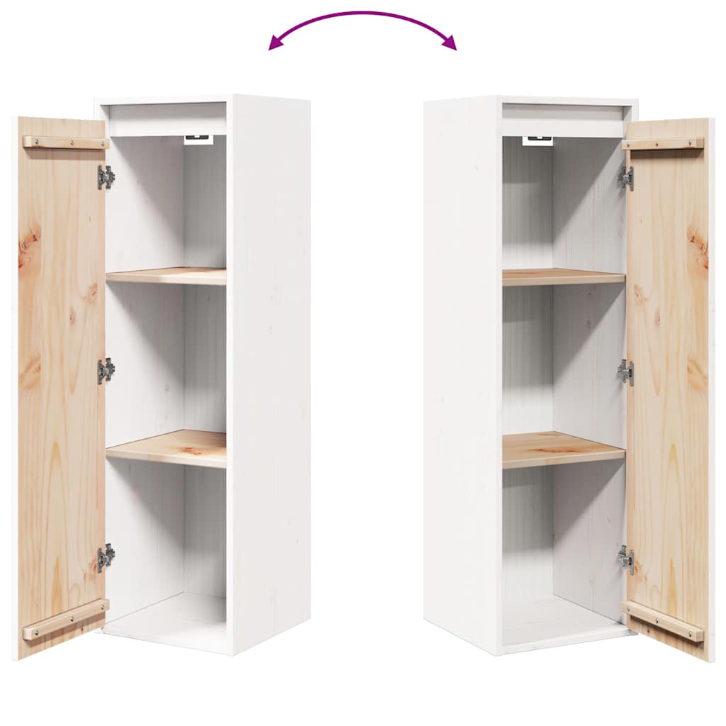 Armario de pared 2 uds madera maciza pino blanco 30x30x100 cm