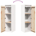 Armario de pared 2 uds madera maciza pino blanco 30x30x100 cm