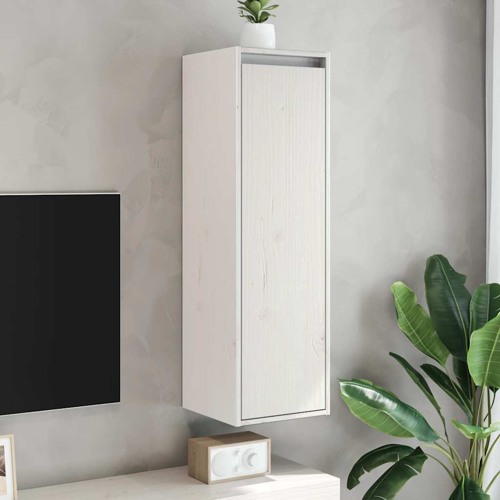 Armario de pared 2 uds madera maciza pino blanco 30x30x100 cm